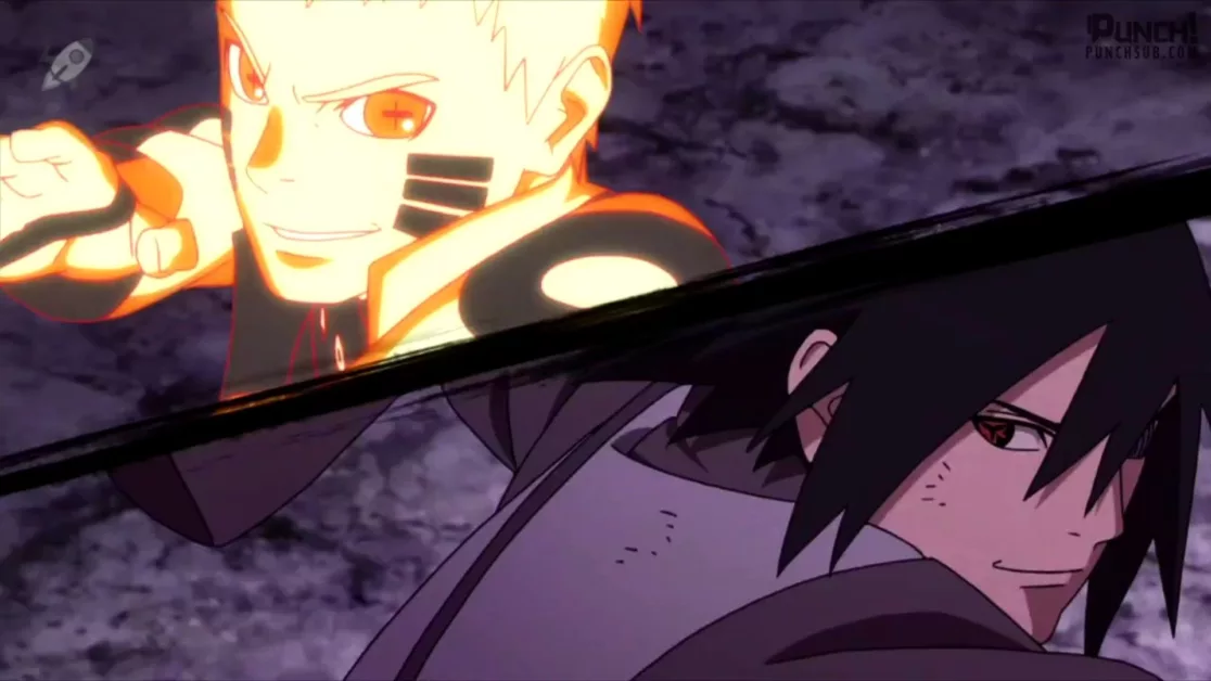 Naruto Uzumaki e Sasuke Uchiha contra Momoshiki Otsutsuki